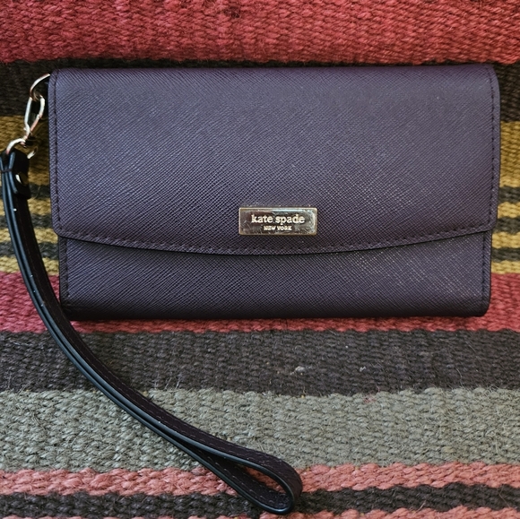 Kate Spade Purple/Burgundy Wallet-Tri-fold Wristlet - Picture 1 of 9